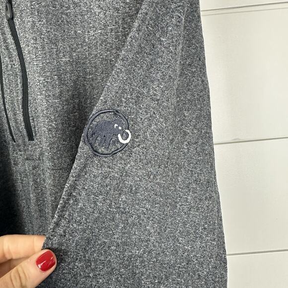 Mammut Elwha Half Zip Mid Layer Fleece Waffle Grid Gray Pullover - Picture 3 of 6